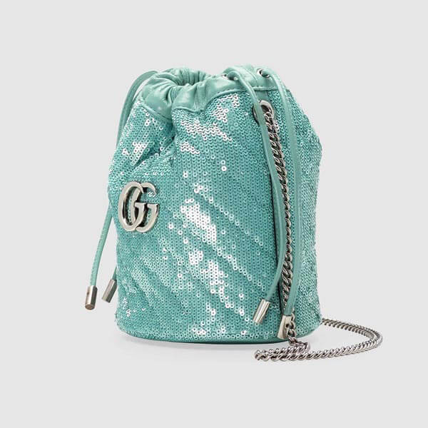  【グッチ】GG Marmont ダブルG ミニバケット スパンコールバッグ コピー 575163 9SYZP 5967