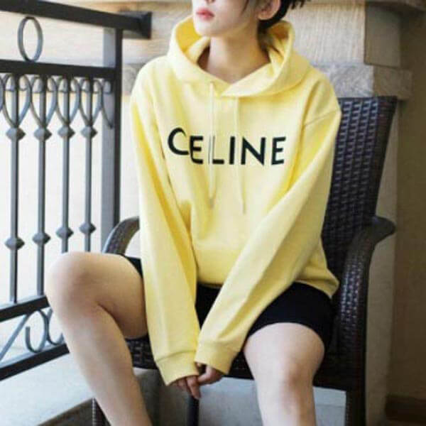 新作★CELINE〈ルーズスウェットシャツ〉 コットン フード ロゴ コピー 2Y321052H.24NO