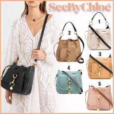 SEE BY CHLOE★Tony Mediumレザーバケットバッグ★ 偽物 CHS19USA06565