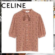 ＜新作21SS＞ 花柄バルーンスリーブ ボウブラウス●セリーヌ● 偽物 2B243301M.25PL