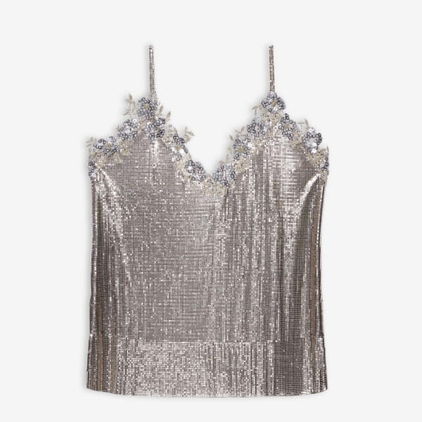 【バレンシアガ】CHAINMAILトップス☆メタリックメッシュ シルバー コピー 659090TKR538106