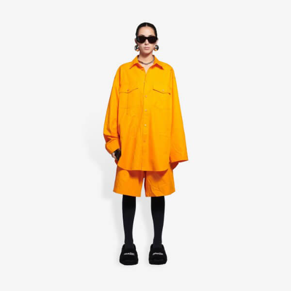 バレンシアガ◆OVERSIZE ボタンダウンシャツ 偽物 658806TKP077541