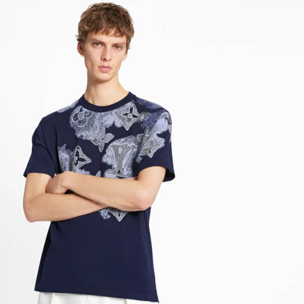 【ルイヴィトン】Tシャツ ウォーターカラー モノグラム 半袖 1A8QWG