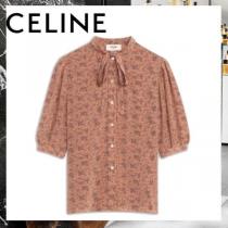 ＜新作21SS＞ 花柄バルーンスリーブ ボウブラウス●セリーヌ● 偽物 2B243301M.25PL