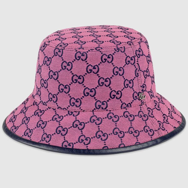  GUCCI*GGキャンバス フェドラハット ライトブルー/ピンク 656573 3HAD0 4268