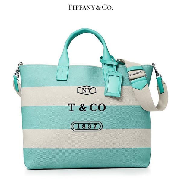 ティファニー&Co キャンバスストライプ トートバッグ 限定デザイン♪