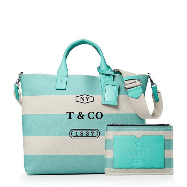 ティファニー&Co キャンバスストライプ トートバッグ 限定デザイン♪