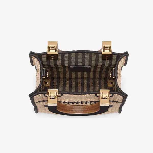 【フェンディ】ミニショッパーバッグ ラフィア偽物 2色 21SS 8BS051AFQPF0VPJ