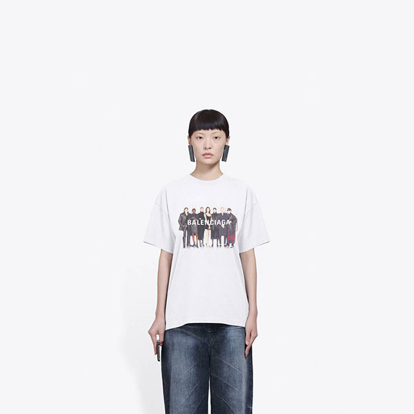 【バレンシアガ】ミディアムフィットTシャツ偽物612965TIV479000