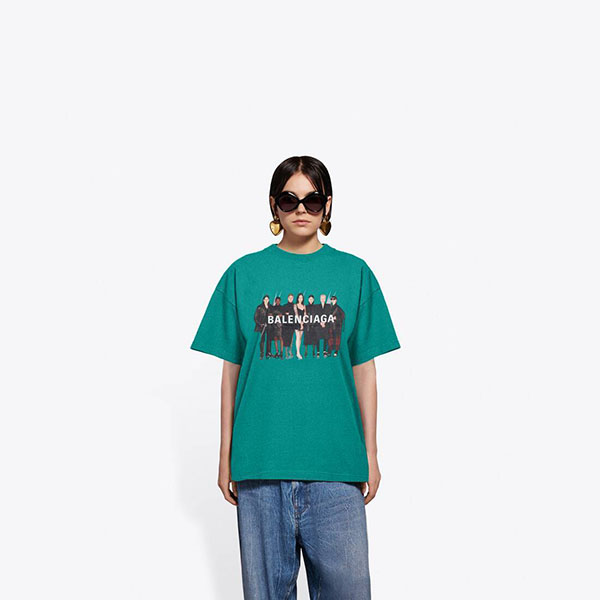 【バレンシアガ】ミディアムフィットTシャツ偽物612965TIV479000