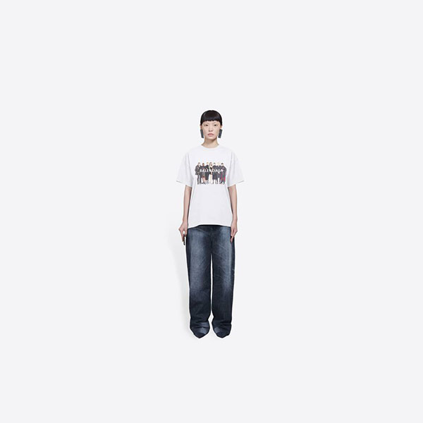 【バレンシアガ】ミディアムフィットTシャツ偽物612965TIV479000