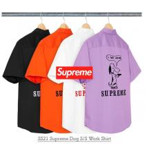 SS21 シュプリーム Dog S/S Work Shirt - シュプリーム ワークシャツ コ...