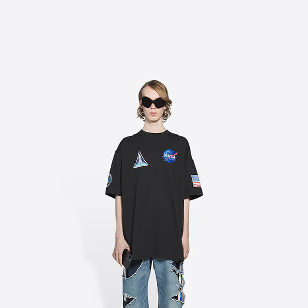 コラボ【バレンシアガ】× NASA スペース偽物ロゴTシャツ