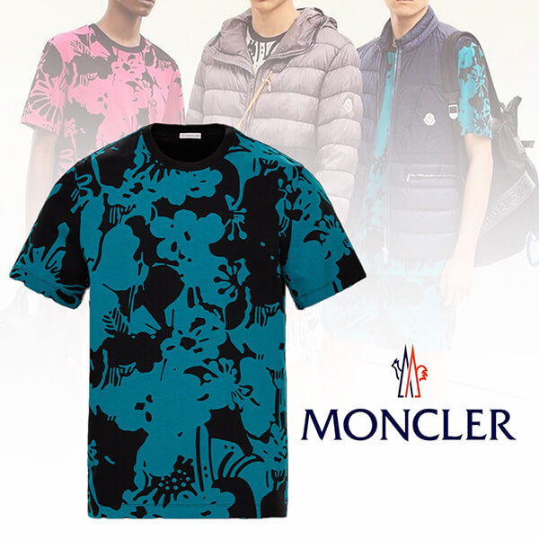 モンクレール 21SS*日本未入荷*花柄 ロゴ入り Tシャツ偽物 0918C7D000829M0970