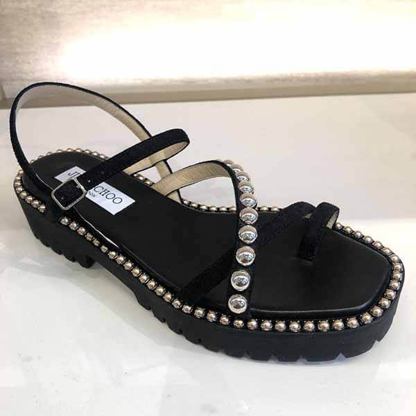 ジミーチュウ DESI FLAT プラットフォーム フラット サンダルスーパーコピー Cuoio
