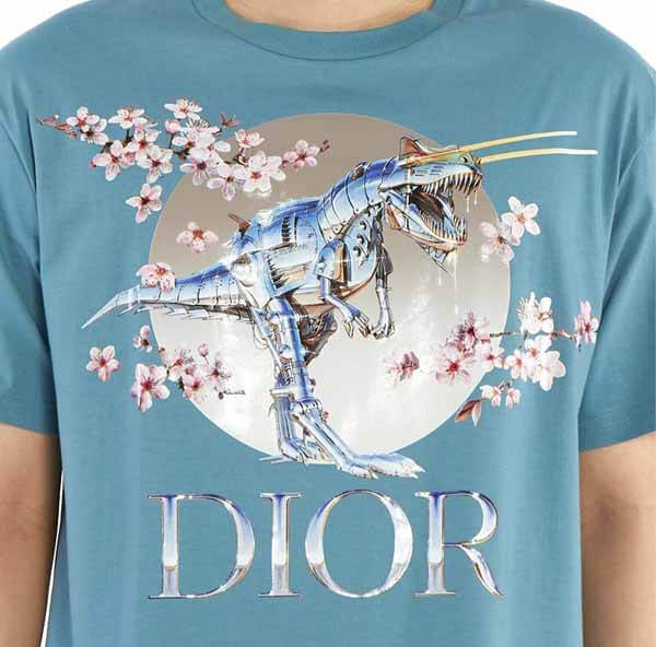 ディオール x Sorayama ロゴプリント Tシャツ偽物☆2色