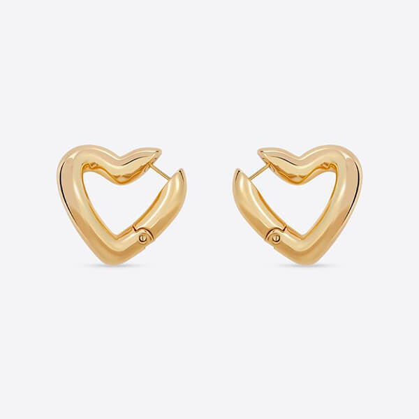 【バレンシアガ】LOOP HEART ピアス IN ゴールド ハート偽物 657157TZ16G0027