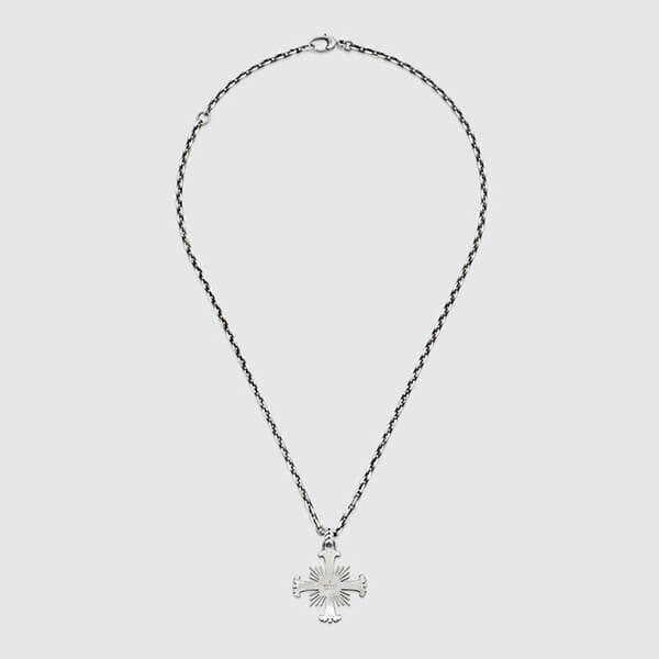 ★グッチ★ダブルG クロス シルバー チェーン ネックレス偽物 657939J84000728