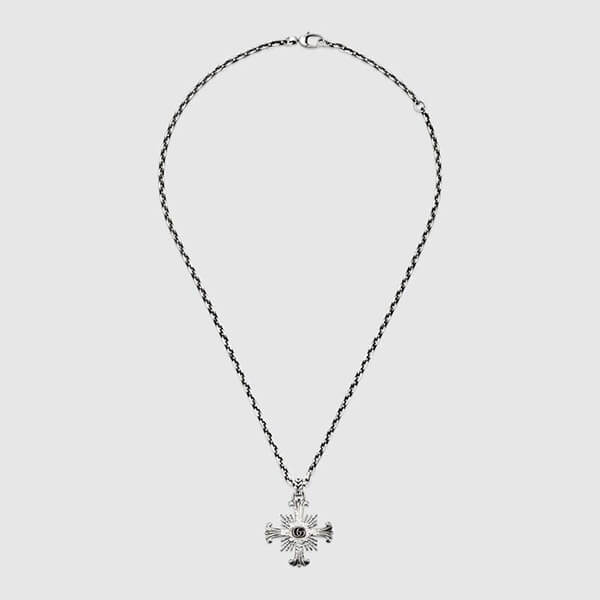 ★グッチ★ダブルG クロス シルバー チェーン ネックレス偽物 657939J84000728