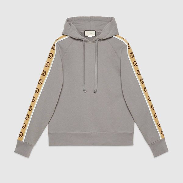 グッチ フーデッド コットンジャージー スウェットシャツ グレーコピー 596230 XJBUW 1233