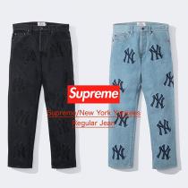  FW21 シュプリーム x ニューヨークコピーヤンキース デニム レギュラー ジーンズ ヤンキース デニム