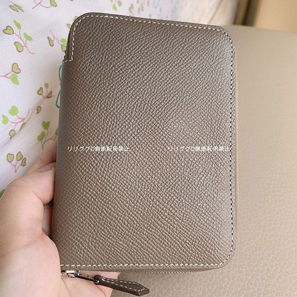 (エルメス シルクイン 偽物)☆アザップ☆コンパクト財布 エトゥープ