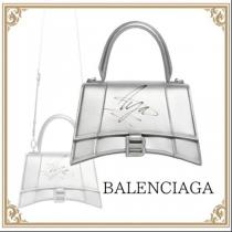 バレンシアガ ハンドバッグ コピー☆ Calf leather ハンドバッグ ストラップ付き Silver 5935461NDZY8110