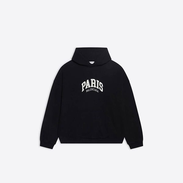 ◆バレンシアガ パーカー 偽物◆CITIES PARIS ロゴ入り フリース フーディー 3色 675003TLVL89040