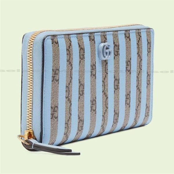 可愛い【グッチ 偽物】ダブルG ストライプ ジップアラウンドウォレット