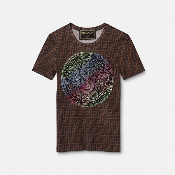 [フェンディ×ヴェルサーチェ]T-SHIRT FF FENDACフェンダTシャツ コピー 1005179-1A00769_2B070