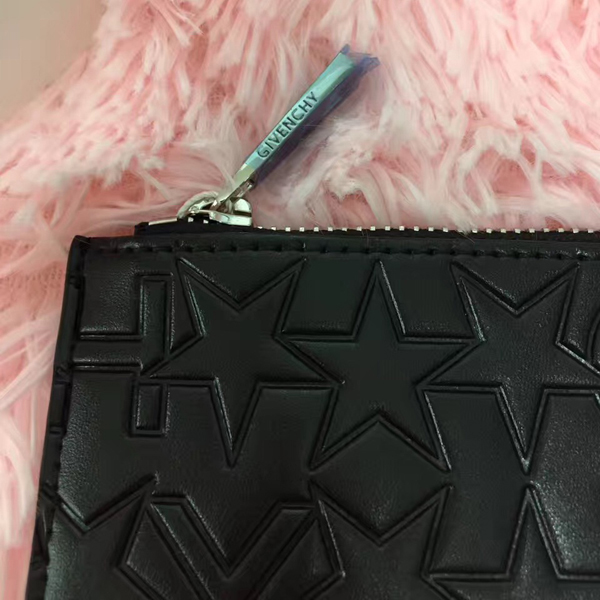 ジバンシィスーパーコピー GIVENCHY クラッチバッグ ゴールドロゴ・スターエンボス カーフ BLACK BK0607 2106 001