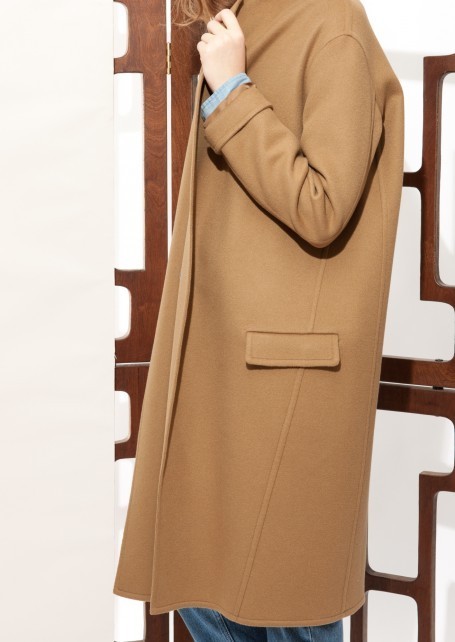 セリーヌの2017/18 秋冬カシミア ダブルフェイスコート キャメル セリーヌ服コピー
