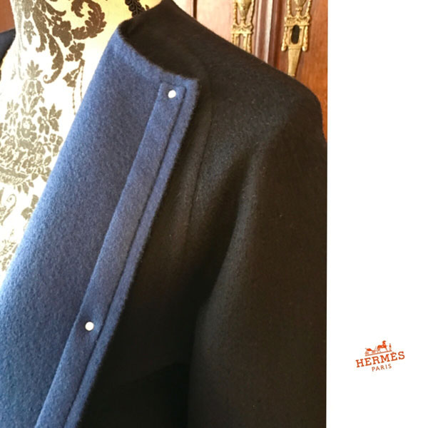 エルメスソルド 最高級ダブルフェイスカシミア100% bleu noir