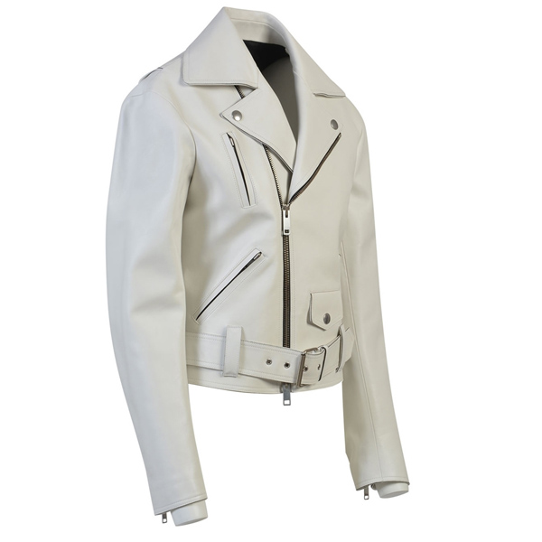 セリーヌの2017/18秋冬 爽やかな ホワイト レザー ジャケット セリーヌ服コピー
