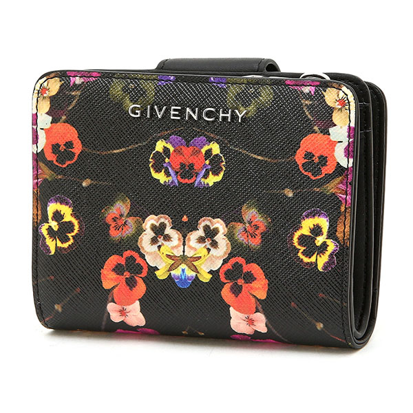 ジバンシー 財布コピーGIVENCHYフラワー財布 黒 ウォレット BC06363563 960 花柄