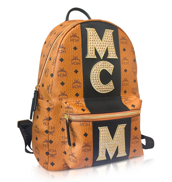 MCM リュック Stripe Studded Stark バックパック MCM コピー ゴールドトーンハードウェア