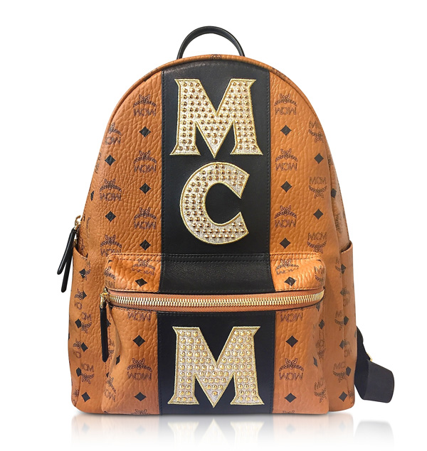 MCM リュック Stripe Studded Stark バックパック MCM コピー ゴールドトーンハードウェア