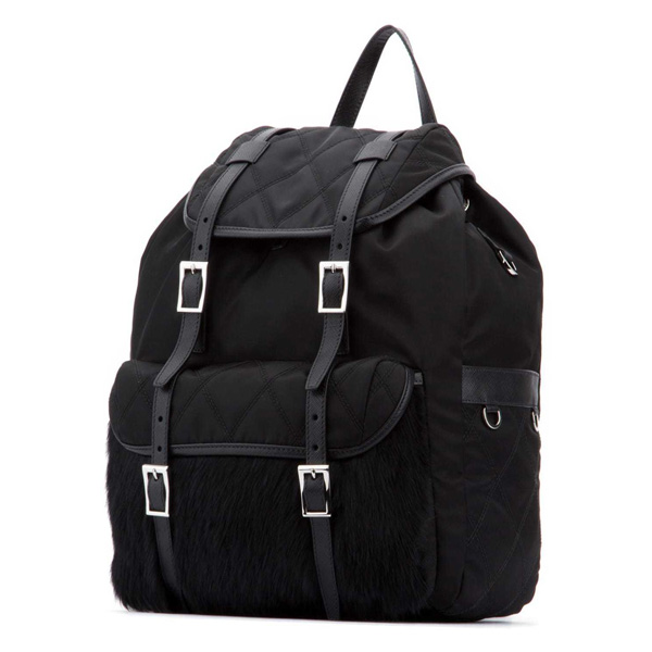 PRADA リュック ファブリック ファー プラダ うさぎ バックパック 1BZ016V0PI2BL9 スーパーコピー