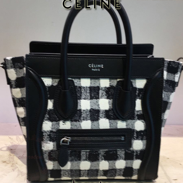 セリーヌ ショルダーバッグ ポシェット NANO SHOPPER ナノショッパー ブラックXホワイト セリーヌコピー