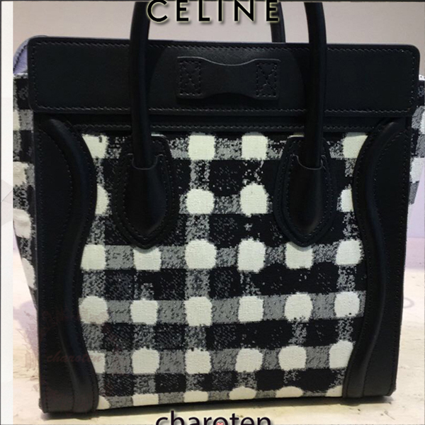 セリーヌ ショルダーバッグ ポシェット NANO SHOPPER ナノショッパー ブラックXホワイト セリーヌコピー