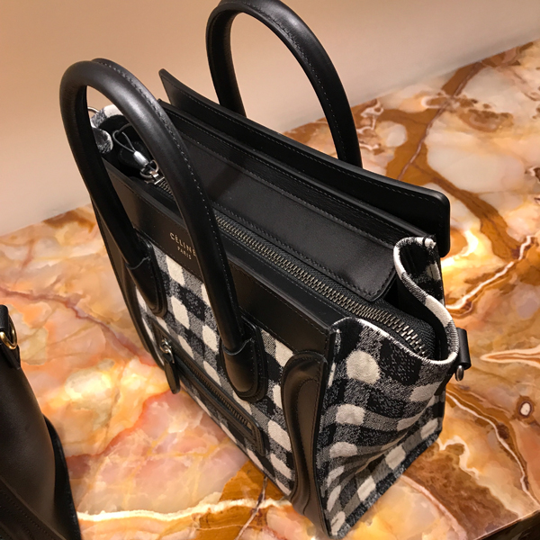 セリーヌ ショルダーバッグ ポシェット NANO SHOPPER ナノショッパー ブラックXホワイト セリーヌコピー