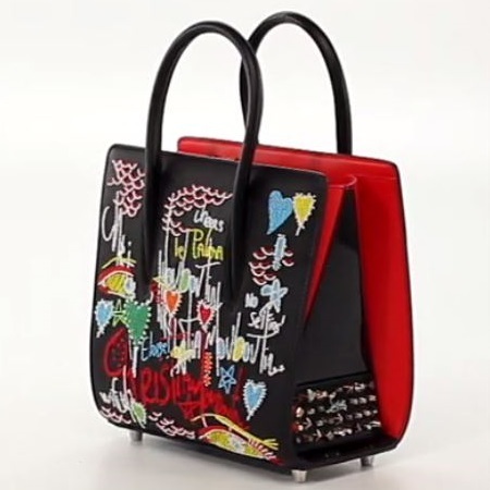 18SS未入荷 ルブタン トートバッグ ビーズアート Paloma 3Wayトート ルブタンバッグコピー