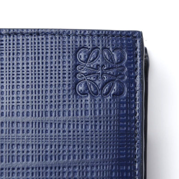 ロエベ 財布コピー LINEN NAVY BLUE 2018 折りたたみ財布