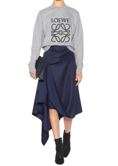 ロエベ ロゴ ステッチ グレー スエットシャツ スウェット トレーナー ロエベ服コピー
