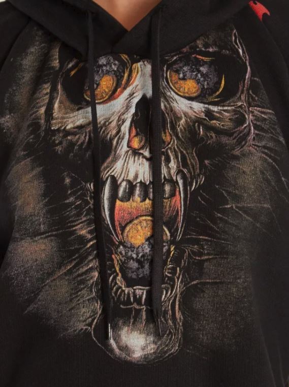 ヴェトモン パーカー コピー VETEMENTS Goth skull フーディー/パーカー ヴェトモン スカルプリント ウォシュ加工フーディー