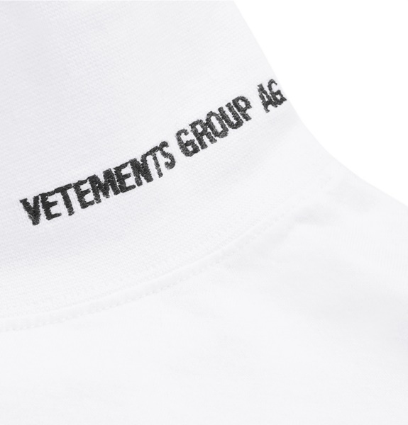 ヴェトモン tシャツ コピー VETEMENTS モックネック刺繍 ホワイトＴシャツ