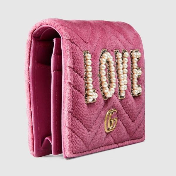 グッチ 財布 コピー グッチ LOVE GGマーモントエンブロイダリー ベルベットウォレット