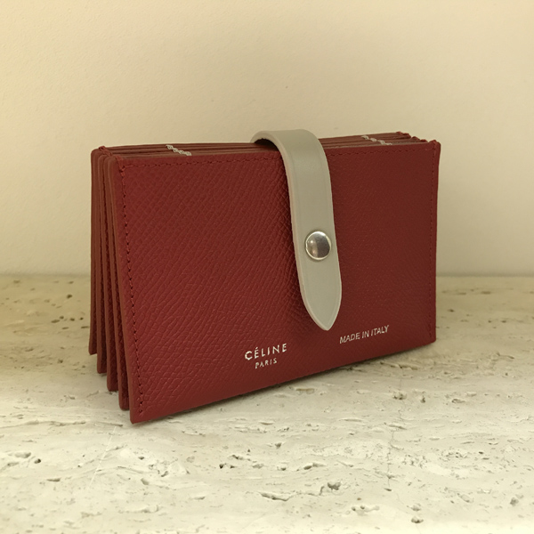 2018SS セリーヌ 財布コピー アコーディオン式カードホルダー 104323A15.27PEカードケース Pop Red ストラップ