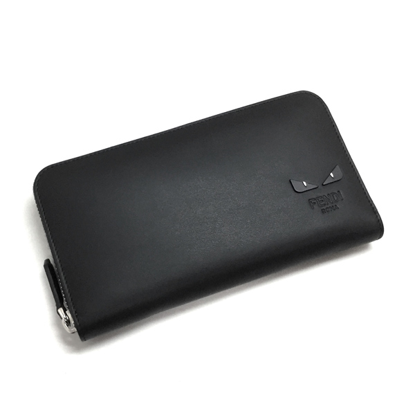 フェンディ 財布 コピー 7M0210 6OC F0GXN ラウンドファスナー長財布 円錐形スタッズとメタルリングで飾られています
