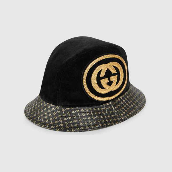 2025新作限定 グッチスーパーコピー キャップグッチ×DapperDan コラボ GGレザーハット ブラック